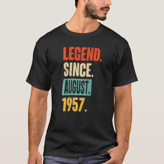 T-shirt 65 ans de légende depuis août 1957 65e anniversair (Devant)