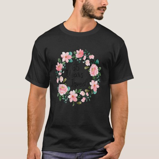 T-shirt 65 ans Hommes aimés Femmes 65 ans Floral 65e (Devant)