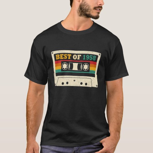 T-shirt 65 Ans Meilleur De 1958 Bande De Cassette 65E Anni (Devant)