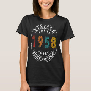 T-shirt 65 ans Retro Vintage 1958 65e anniversaire