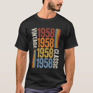 T-shirt 65 Ans Vintage 1958 65E Anniversaire Décoration