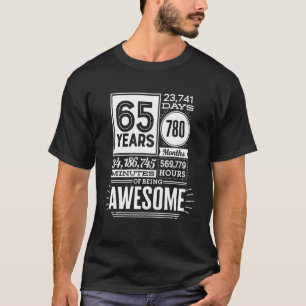 T-shirt 65e anniversaire 65 ans d'être stupéfiant 23725 jo