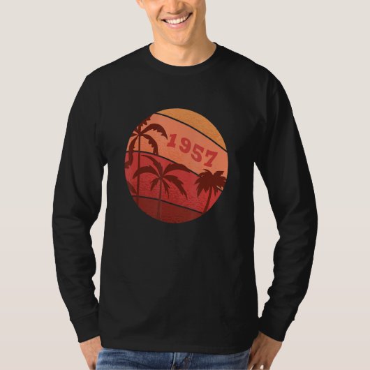 T-shirt 65e Anniversaire Classic Palm Sunset Birthda (Devant)