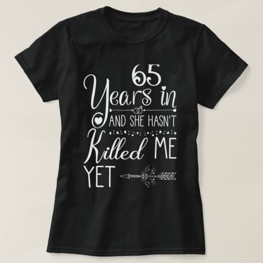 T-shirt 65e anniversaire du Mariage pour lui Couple 65 ans (Design devant)
