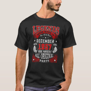 T-shirt 65e Anniversaire Légendes Né En Décembre 1957 65 A