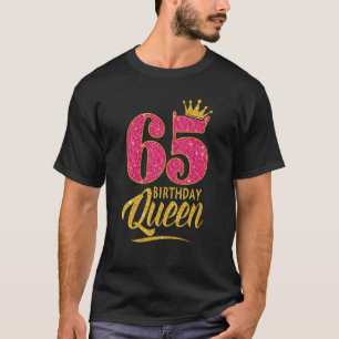 T-shirt 65e anniversaire Reine 65 ans fille Couronne rose