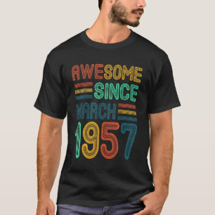 T-shirt 65e anniversaire stupéfiant depuis mars 1957 65 an