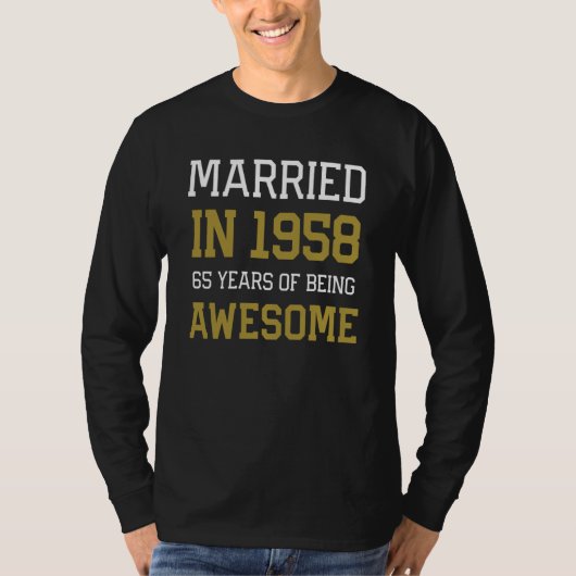 T-shirt 65th Anniversary for Men Married In 1958 Couples H (Devant)