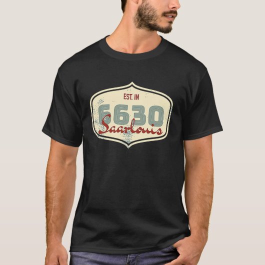 T-shirt 6630 Saarlouis Ancien Code postal (Devant)
