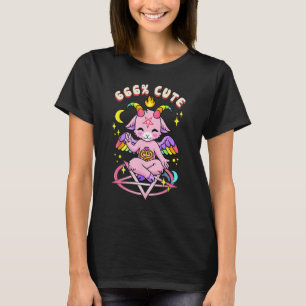 T-shirt 666 Chèvre Satanique mignonne Baphomet Pentagram S