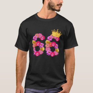 T-shirt 66 Anniversaire Femmes Flower Crown C'est My 66t