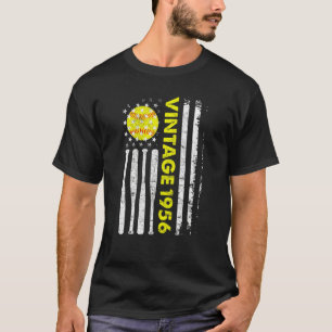 T-shirt 66 ans Vintage 1956 drapeau américain 66e annivers