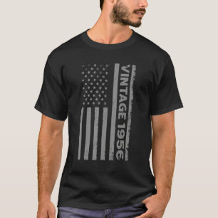T-shirt 66 ans Vintage 1956 drapeau américain 66e annivers