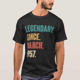 T-shirt 66 Ans Vintage 1957 Anniversaire 66 Mars Déco