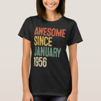 T-shirt 66e anniversaire Awesome depuis Janvier 1956 66 An