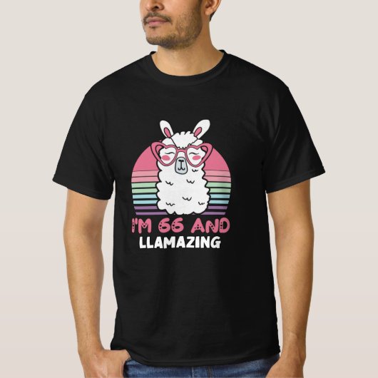 T-shirt 66e anniversaire Llamazing Llama 66 ans Anniversai (Devant)