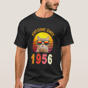 T-shirt 66e anniversaire Vintage Chat stupéfiant depuis 19