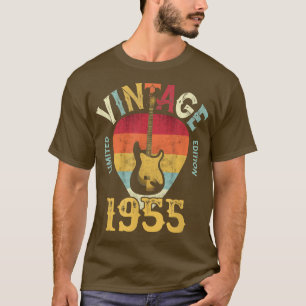 T-shirt 67 ansVieux Vintage 1955 Onglet de guitare 67e ann