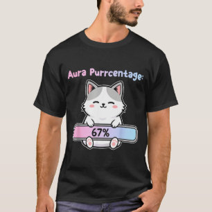 T-shirt 67 Aura Énergétique de Chat Drôle à Six Sept Mème