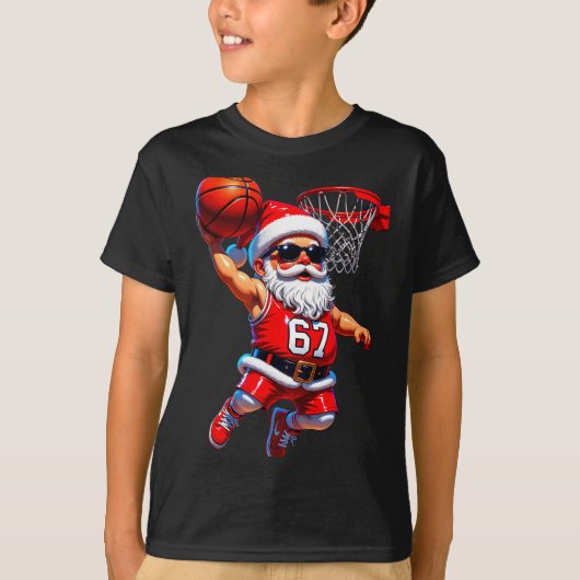T-shirt 67 Basketball Santa Six Seven Meme Christmas Srt M (Devant)
