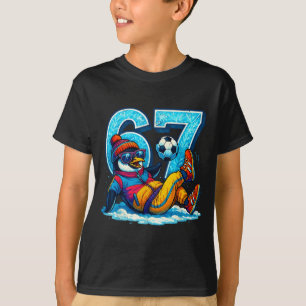 T-shirt 67 Cadeau de mème drôle de soccer de pingouin d'hi