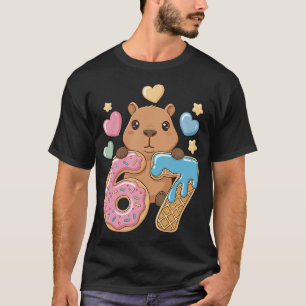 T-shirt 67 Capybara Crème Glacée Drip Cool Mème 6 7 Drôle