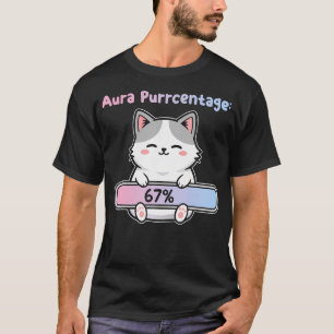 T-shirt 67 Chat Drôle Aura Énergie À Six Sept Mème Gen Z A