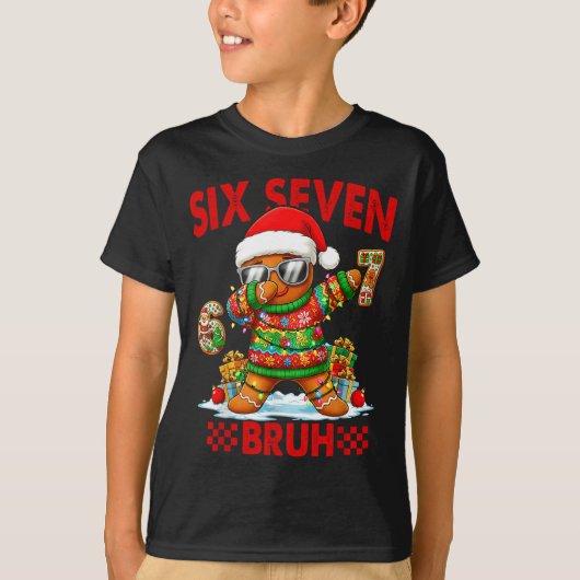 T-shirt 67 Christmas 6 7 Meme Gingerbread Man Xmas Pajamas (Devant)