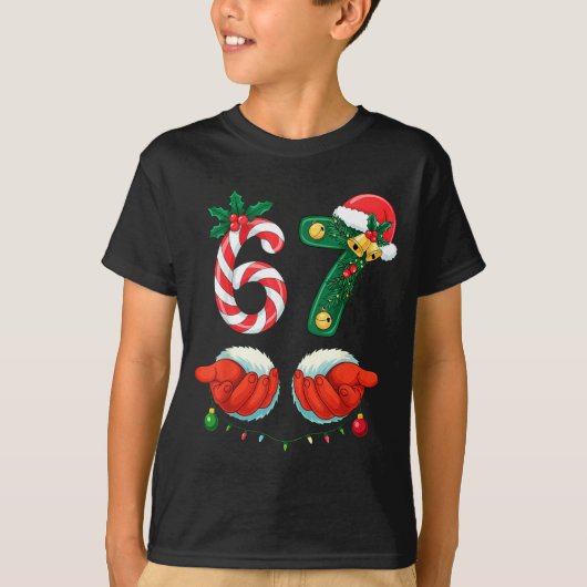 T-shirt 67 Christmas 6 7 Meme Pajamas  (Devant)