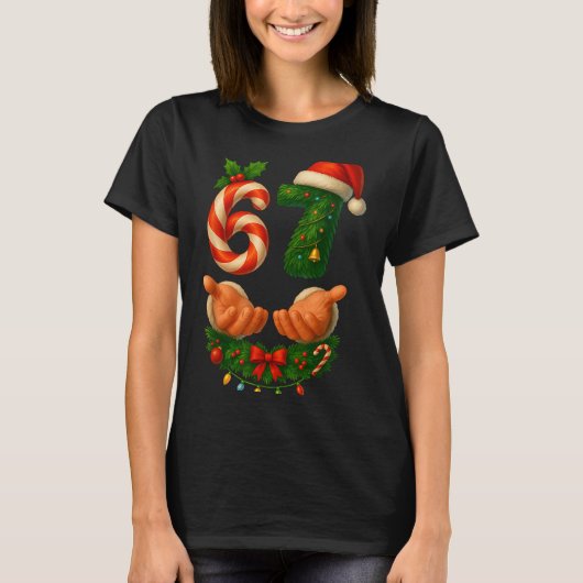 T-shirt 67 Christmas Funny 6 7 Meme Holiday Gen Alpha Slan (Devant)