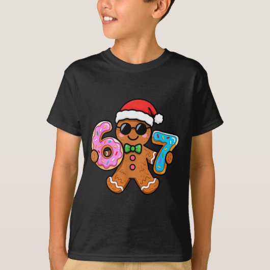 T-shirt 67 Christmas Gingerbread Six Seven Meme Gen Alpha  (Devant)