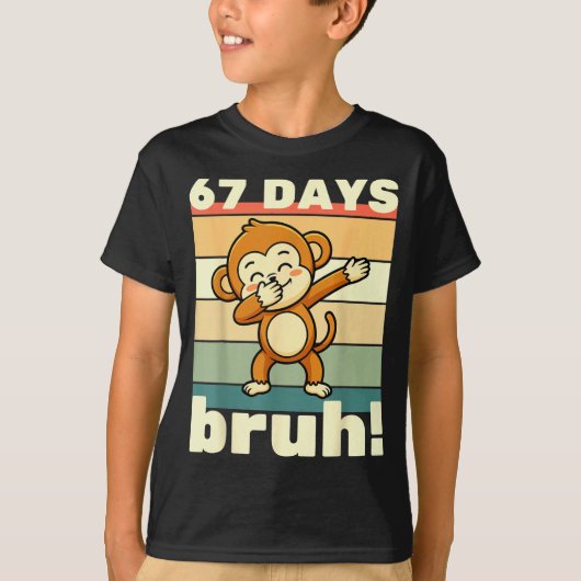 T-shirt 67 Days Of School Bruh Funny Meme Boys Kids Dabbin (Devant)