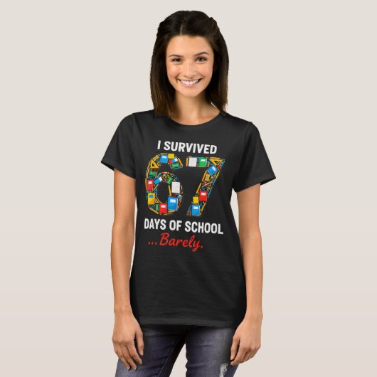 T-shirt 67 Days Of School Funny I Survived Six Seven Meme (Devant entier)