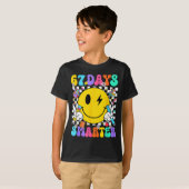 T-shirt 67 Days Of School Smile Face 67 Days Smarter Teach (Devant entier)