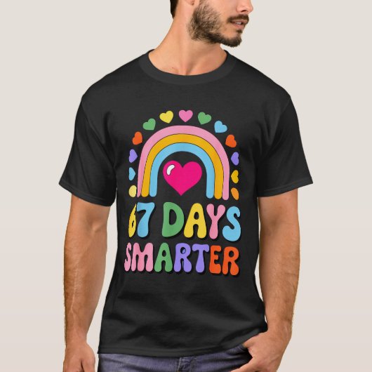 T-shirt 67 Days Smarter Happy Teacher Back To School Celeb (Devant)