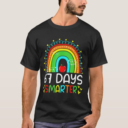 T-shirt 67 Days Smarter School Rainbow Teacher Days Smarte (Devant)