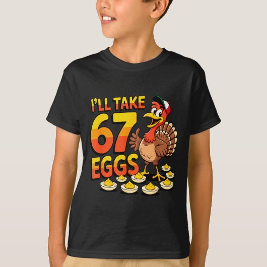 T-shirt 67 Deviled Eggs Lovers Thanksgiving Turkey 67 Funn (Devant)