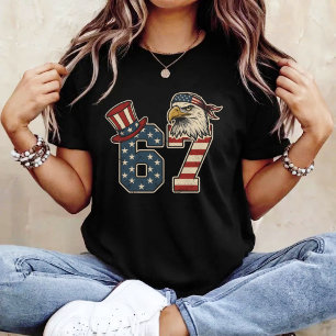 T-shirt 67 Drapeau Américain Aigle 4 juillet Patriotique