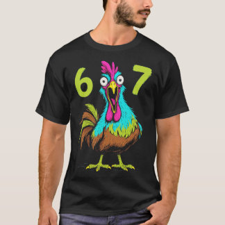 T-shirt 67 drôles de cadeaux de poulet mème Six Seven Humo
