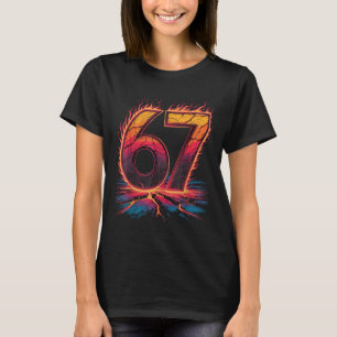 T-shirt 67 Flamme Numéro Six Sept Mème 67 Enfant