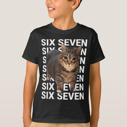T-shirt 67 Funny Cat Six Seven Meme Gen Z Alpha Humor Anim (Devant)