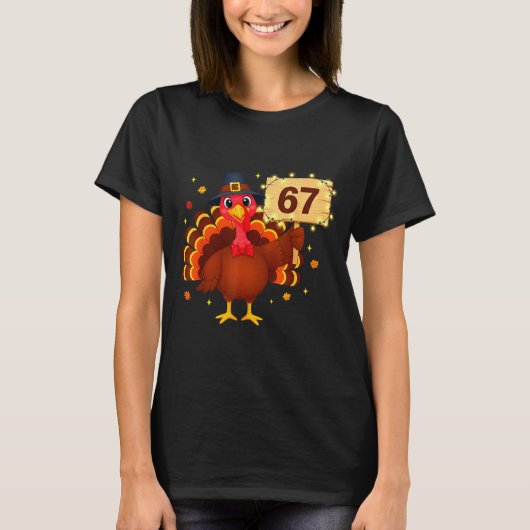 T-shirt 67 Funny Thanksgiving Turkey Meme Six Seven 6 7 Gi (Devant)