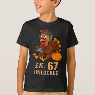 T-shirt 67 Garçon de Thanksgiving Dinde Joueur Six Sept Mè