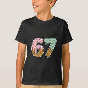 T-shirt 67 Glace 67 Mème Drôle Six Sept Gen Alpha Hommes