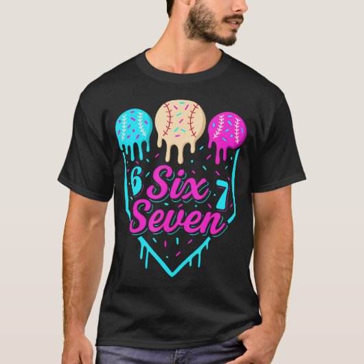 T-shirt 67 Glace Baseball Drip Plaque de Base Six Sept 6 (Devant)