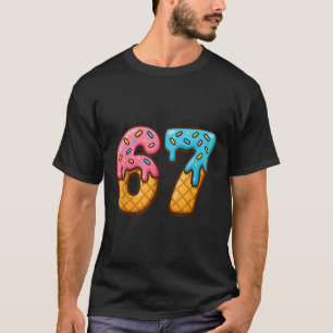 T-shirt 67 Glace Dégoulinante Mème Drôle Six Sept Gen Alph