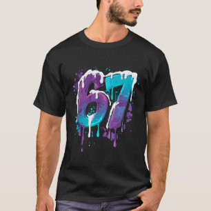 T-shirt 67 Glace qui dégouline Mème Drôle Six Sept Gen Alp