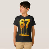 T-shirt 67 Gold Drip Funny Six Seven Meme Boys Kids 6 7 Dr (Devant entier)