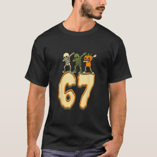 T-shirt 67 Halloween Mème 6 7 Nombres Six Sept Drôle Enfan