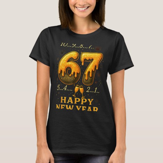 T-shirt 67 Happy New Year Six Seven Funny Countdown 2026 B (Devant)